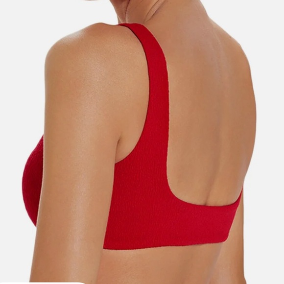 ViX Firenze Zuri Top and Bela Hot Pants Bottom Bikini Set in Red Top M Bottom S - Picture 3 of 16